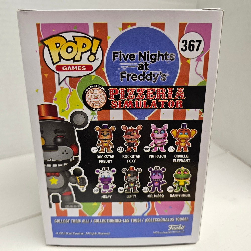 Funko Pop Games Five Nights at Freddys Pizzeria Simulator Lefty 367 Vinyl Figure - Picture 3 of 6